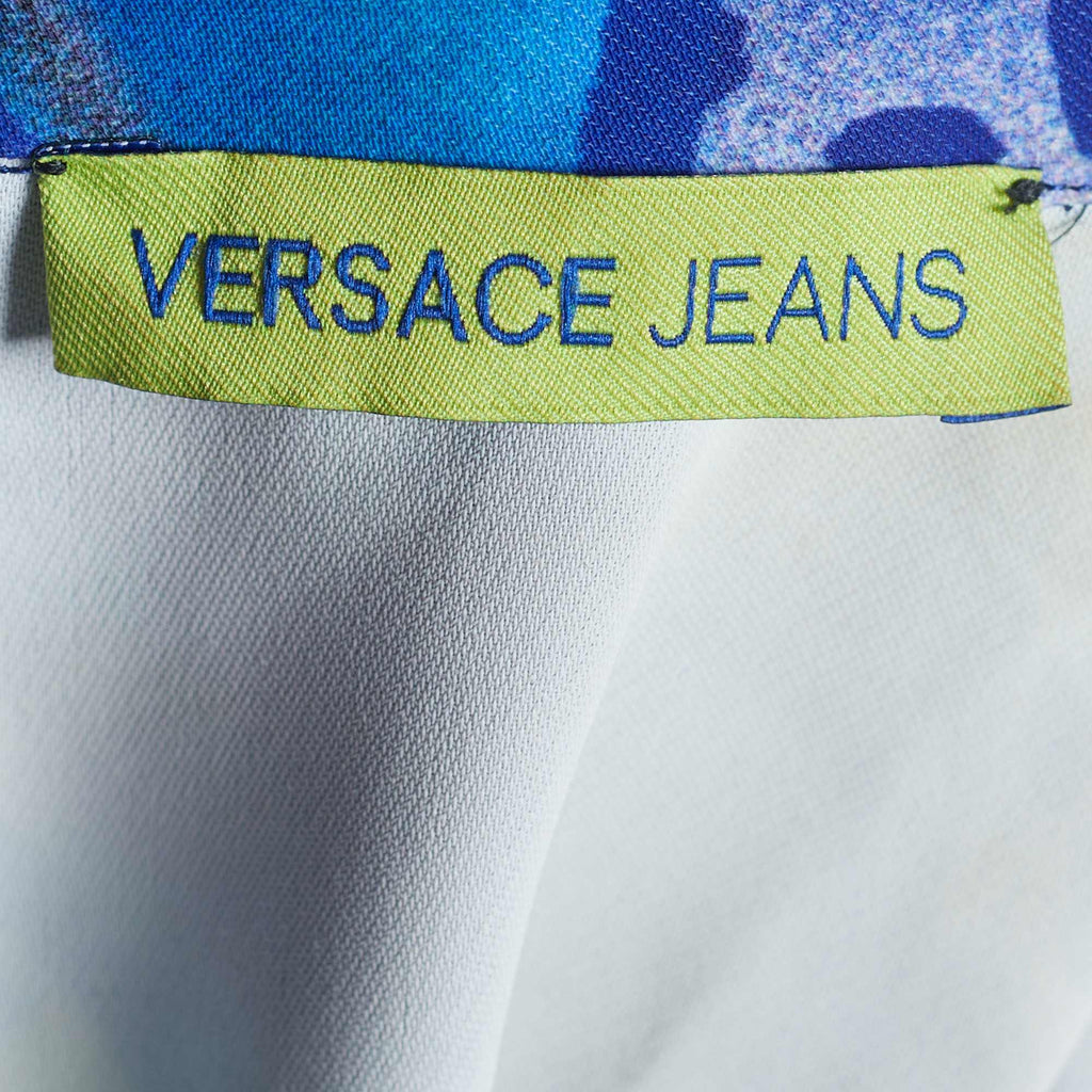 Versace Jeans Multicolor Printed Sateen Button Back Top