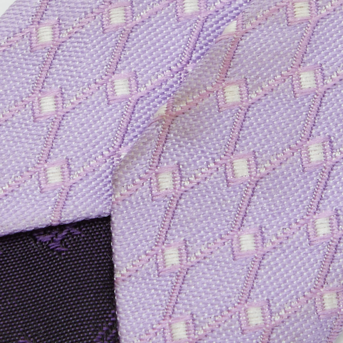 Versace Purple Geometric Pattern Silk Tie
