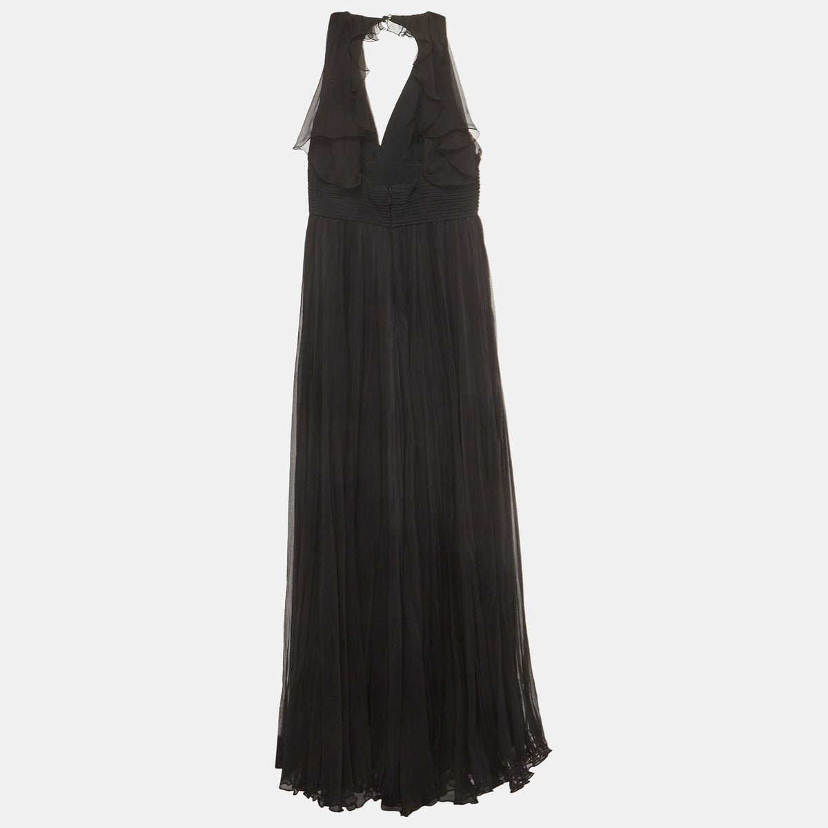 Versace Black Silk Halter Maxi Dress