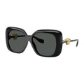 Versace Sunglasses Square Full Rim, Shiny Black Frame And Grey Lens Ve4499Ugb1/87