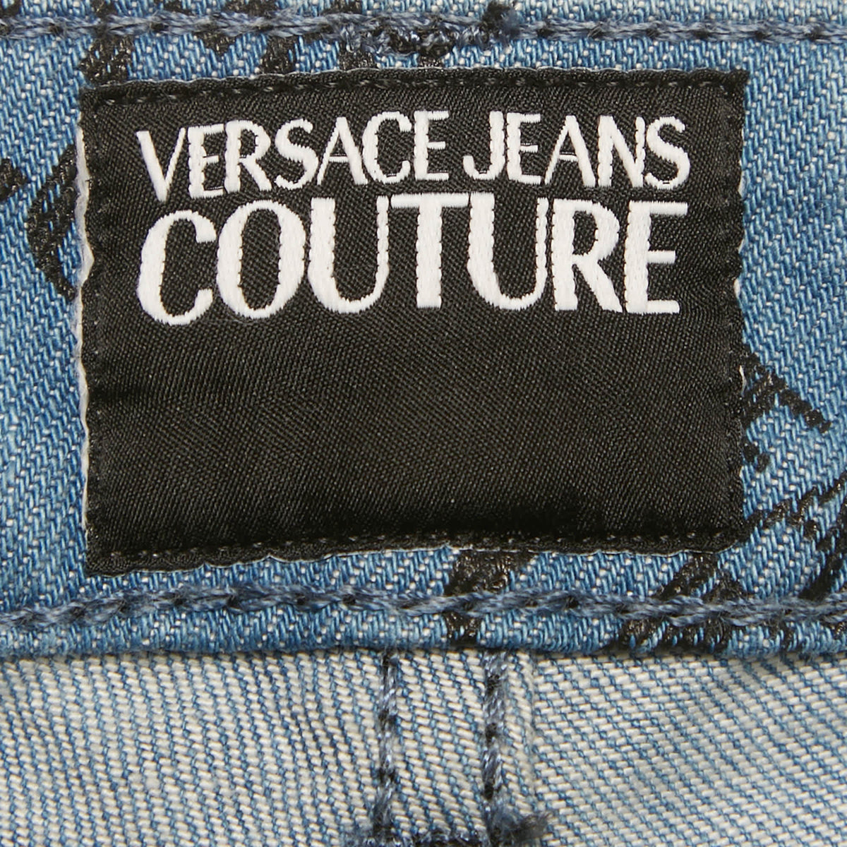 Versace Jeans Couture Blue Logo Print Denim Skinny Jeans M/waist