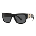Versace Sunglasses Rectangle Full Rim, Black Frame And Dark Grey Lens Ve4406Gb1/87