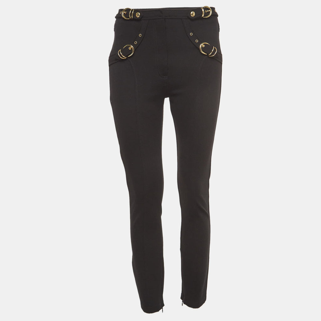 Versace Jeans Couture Black Belt Pocket Detail Skinny Pants