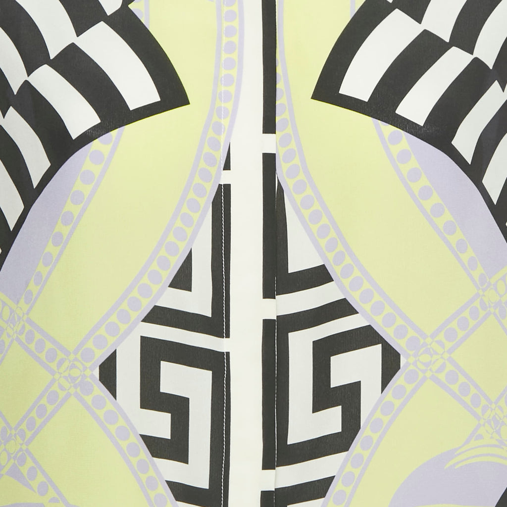 Versace Multicolor Printed Silk Shirt Dress