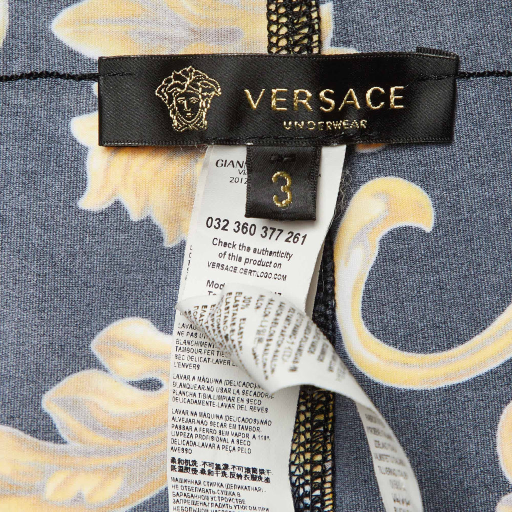 Versace Underwear Black Baroque Print Jersey Leggings