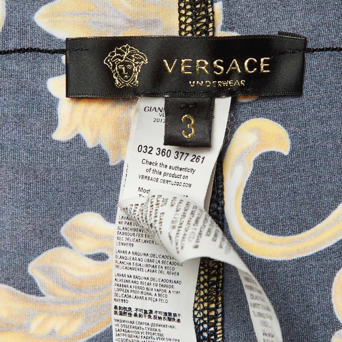 Versace Underwear Black Baroque Print Jersey Leggings