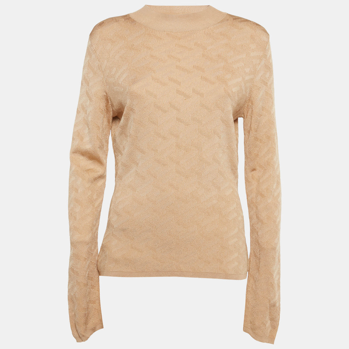 Versace Dark Beige Rib Knit Sweater