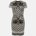 Versus Versace Monochrome Printed Crepe Shift Dress