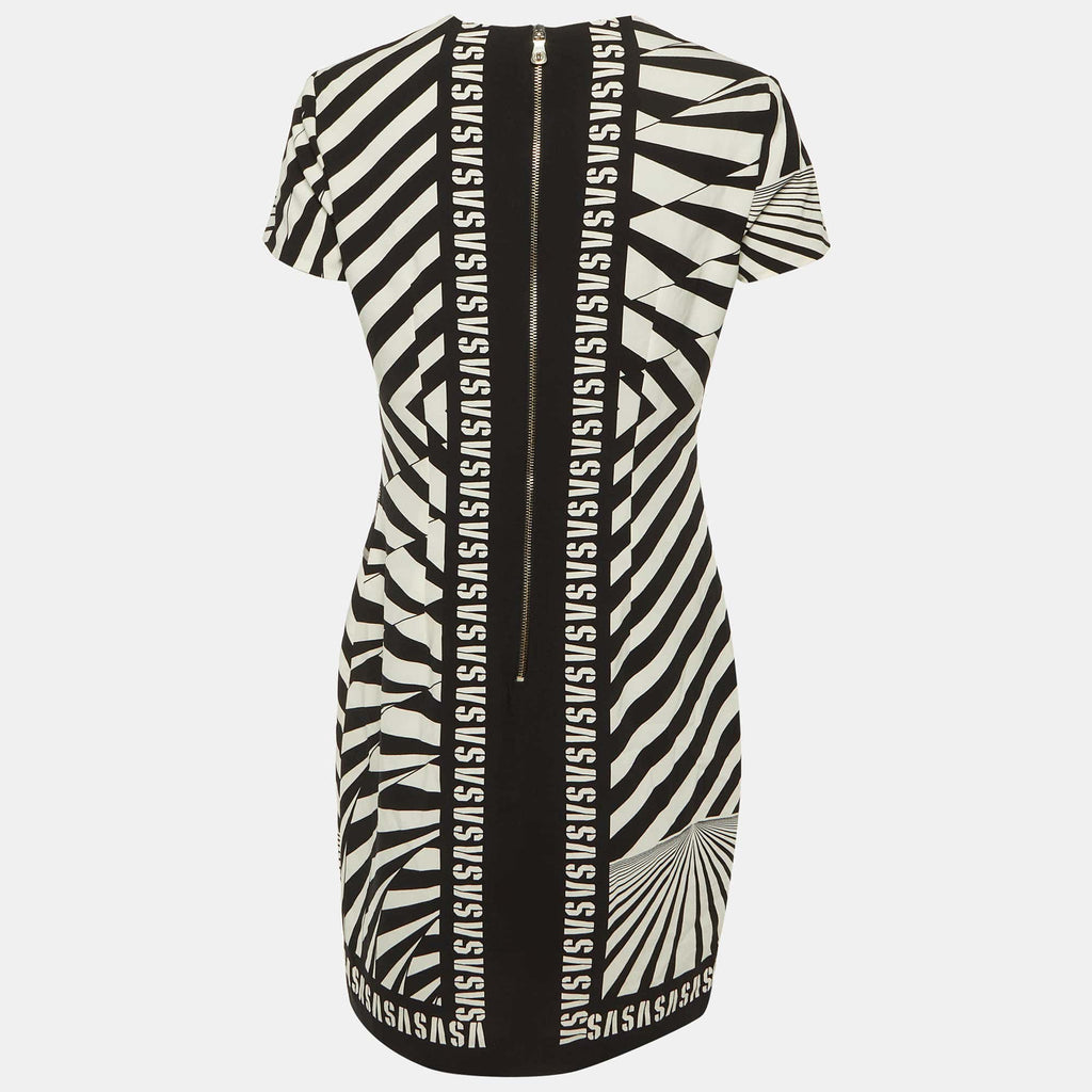 Versus Versace Monochrome Printed Crepe Shift Dress