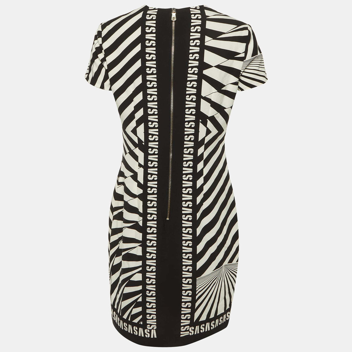 Versus Versace Monochrome Printed Crepe Shift Dress