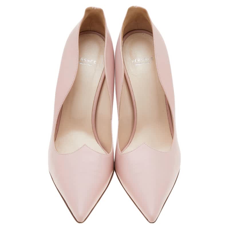 Versace Pink Leather Pointed Toe Pumps
