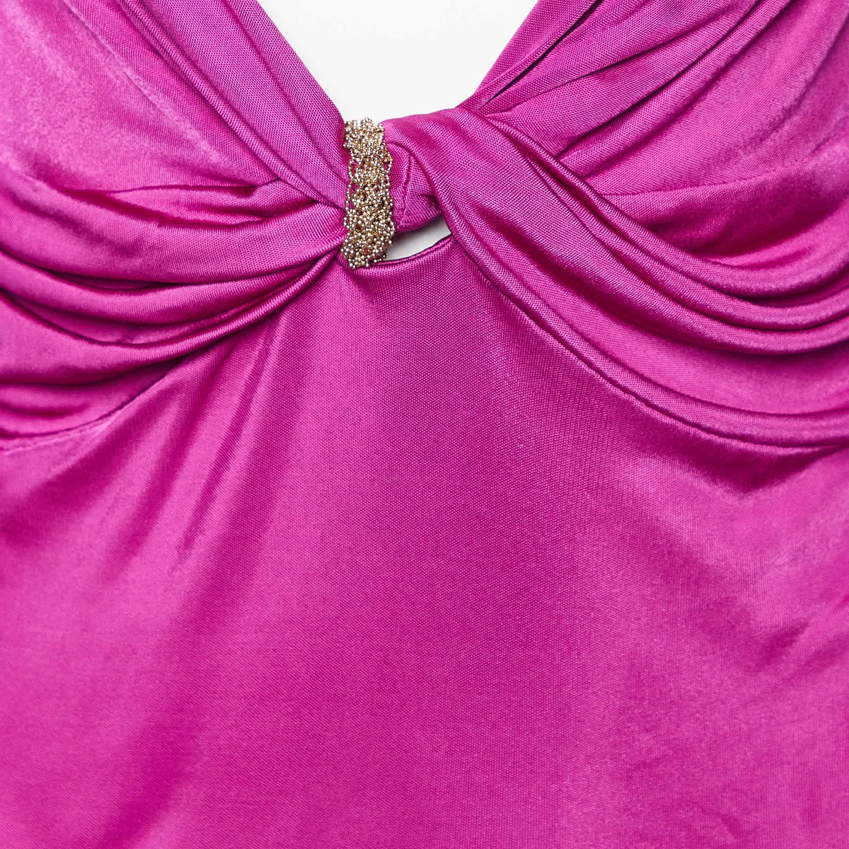 Versace Pink Jersey Knotted Sleeveless Top