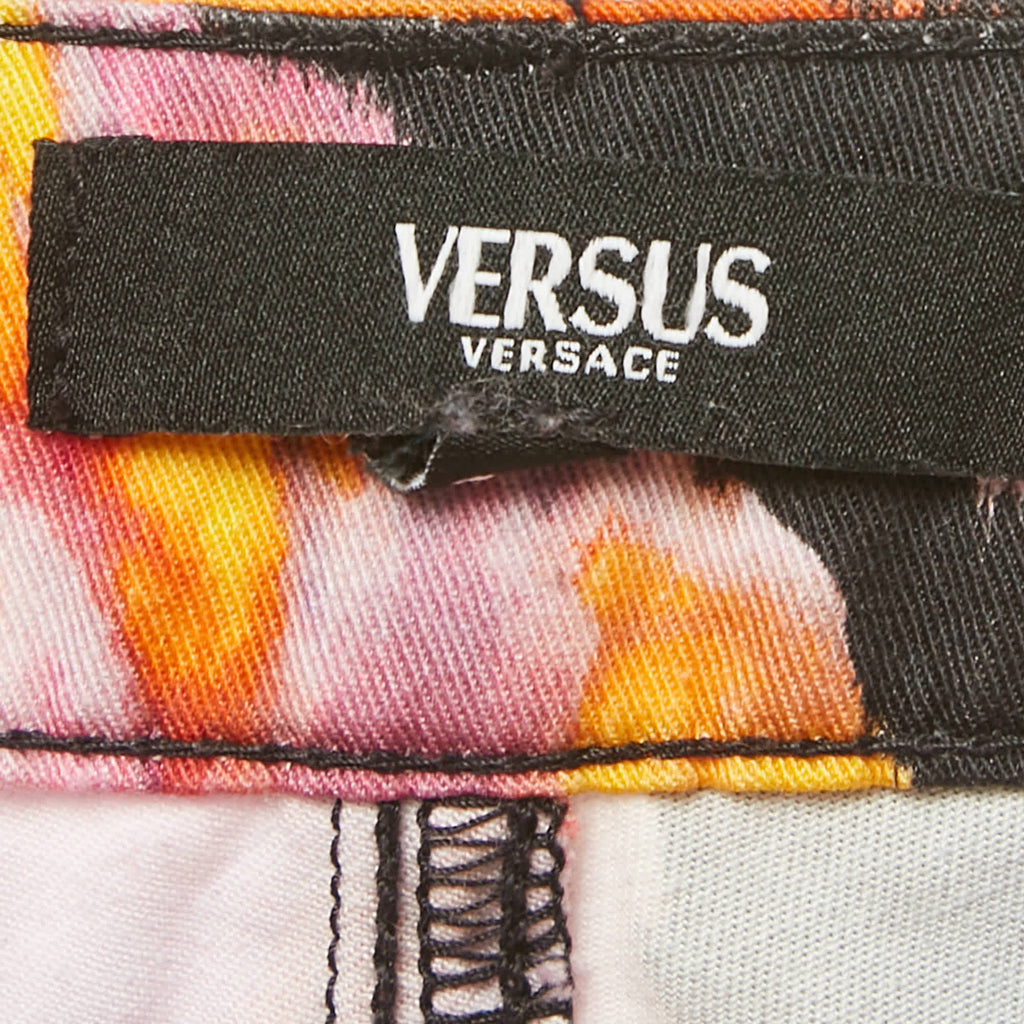 Versus Versace Multicolor Floral Print Cotton Skinny Jeans L/waist