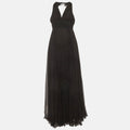 Versace Black Silk Halter Maxi Dress