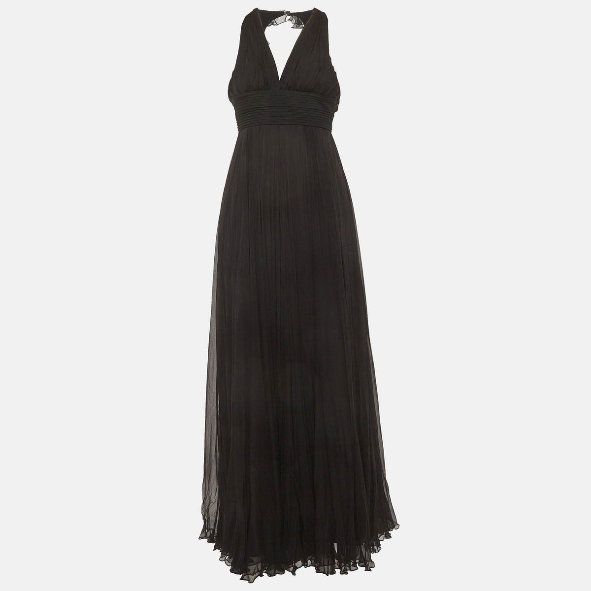 Versace Black Silk Halter Maxi Dress