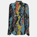 Versace Multicolor Silk Long Sleeve Shirt