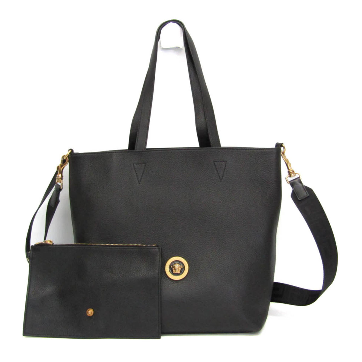 Versace Leather Shoulder Bag Tote Bag (Pre-Owned)