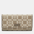 Versace Metallic Beige Medusa Canvas And Leather Trifold Wallet