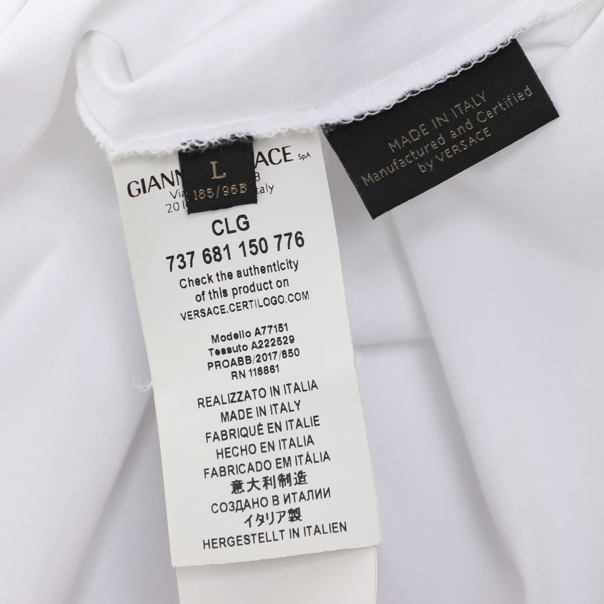 Versace White Logo Embroidered Jersey T-Shirt