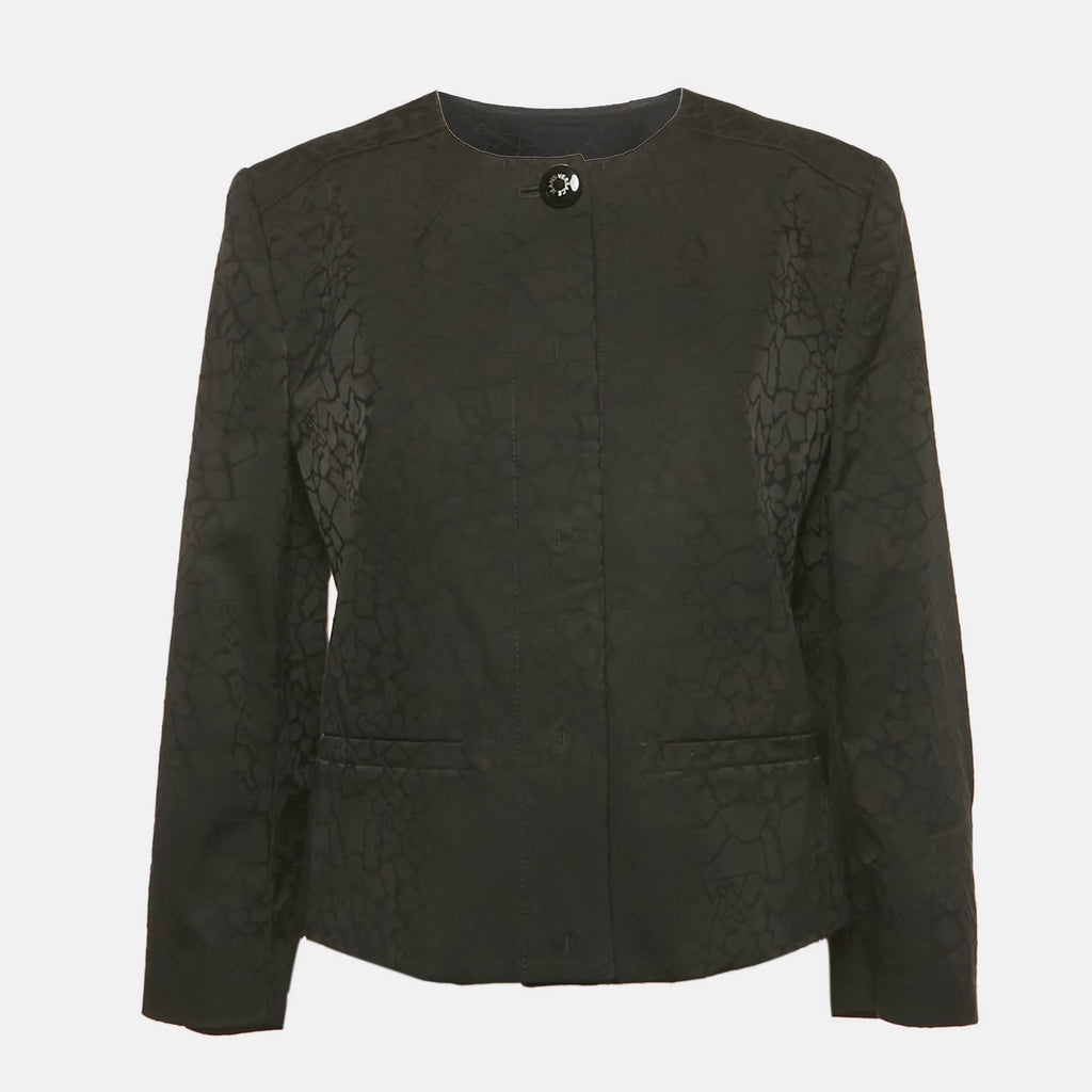 Versace Jeans Black Jacquard Button Front Jacket