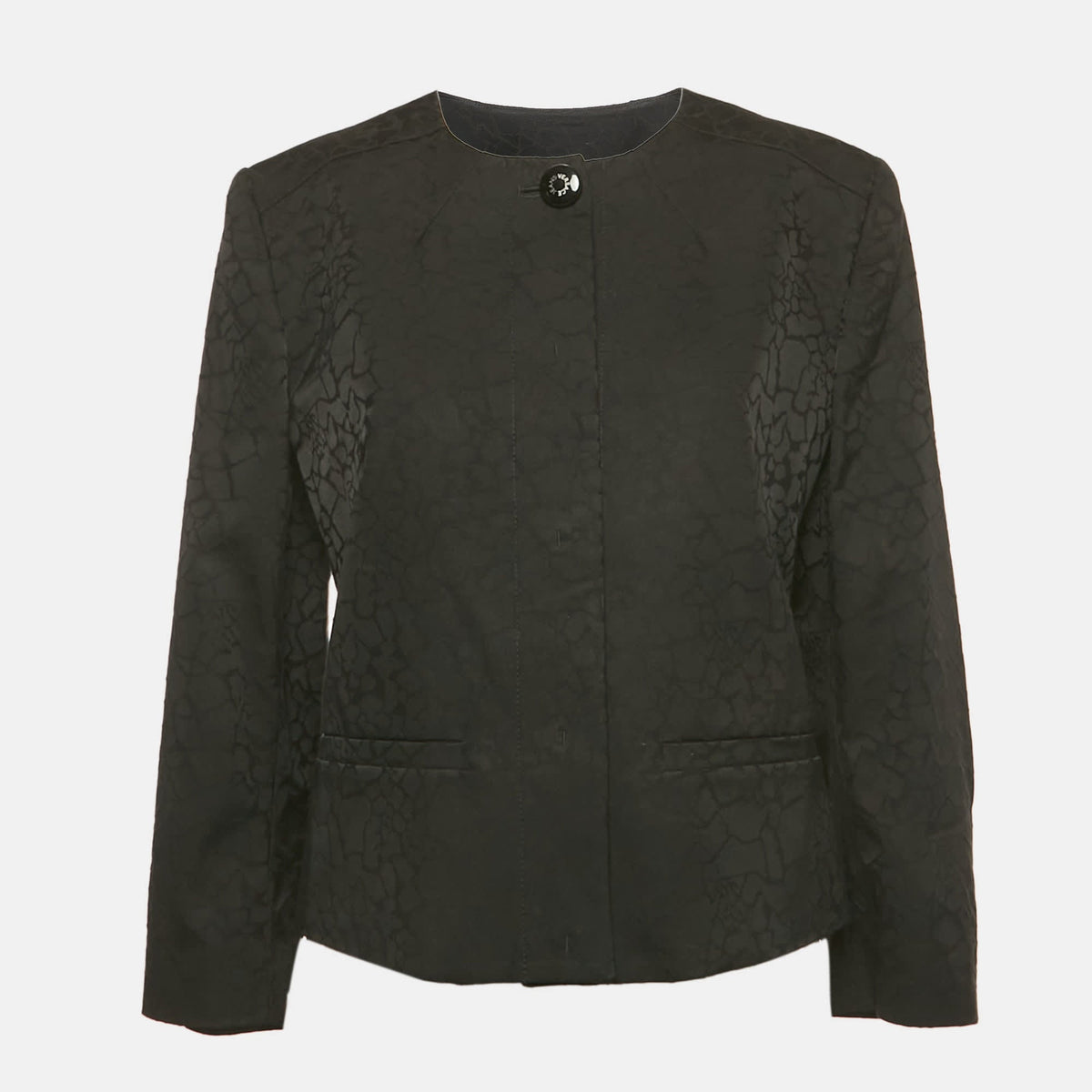 Versace Jeans Black Jacquard Button Front Jacket