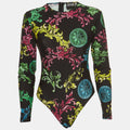Versace Jeans Couture Black Baroque Printed Bodysuit