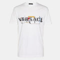 Versace White Logo Embroidered Jersey T-Shirt