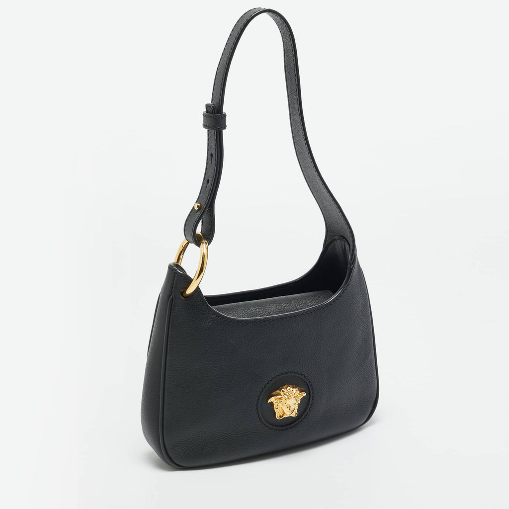Versace La Medusa Mini Black Leather Hobo
