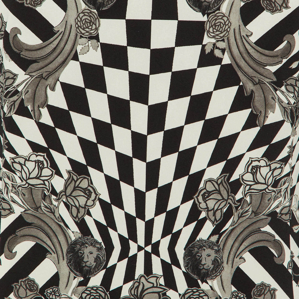 Versus Versace Monochrome Printed Crepe Shift Dress