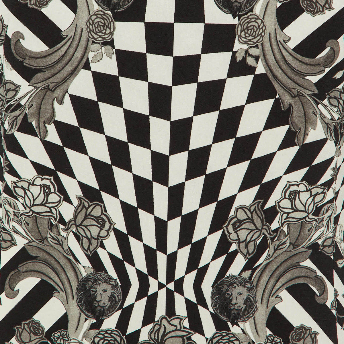 Versus Versace Monochrome Printed Crepe Shift Dress