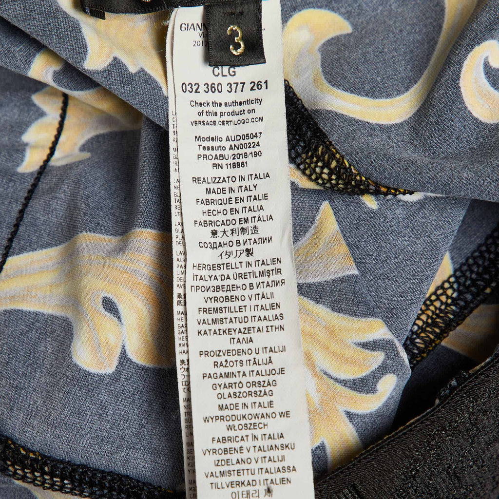 Versace Underwear Black Baroque Print Jersey Leggings