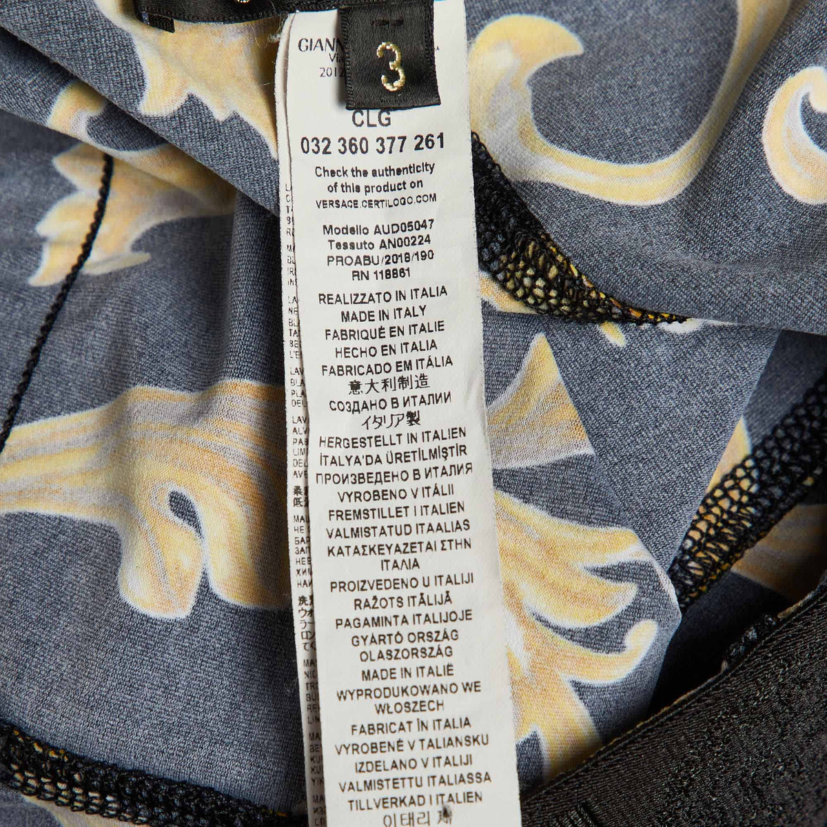Versace Underwear Black Baroque Print Jersey Leggings