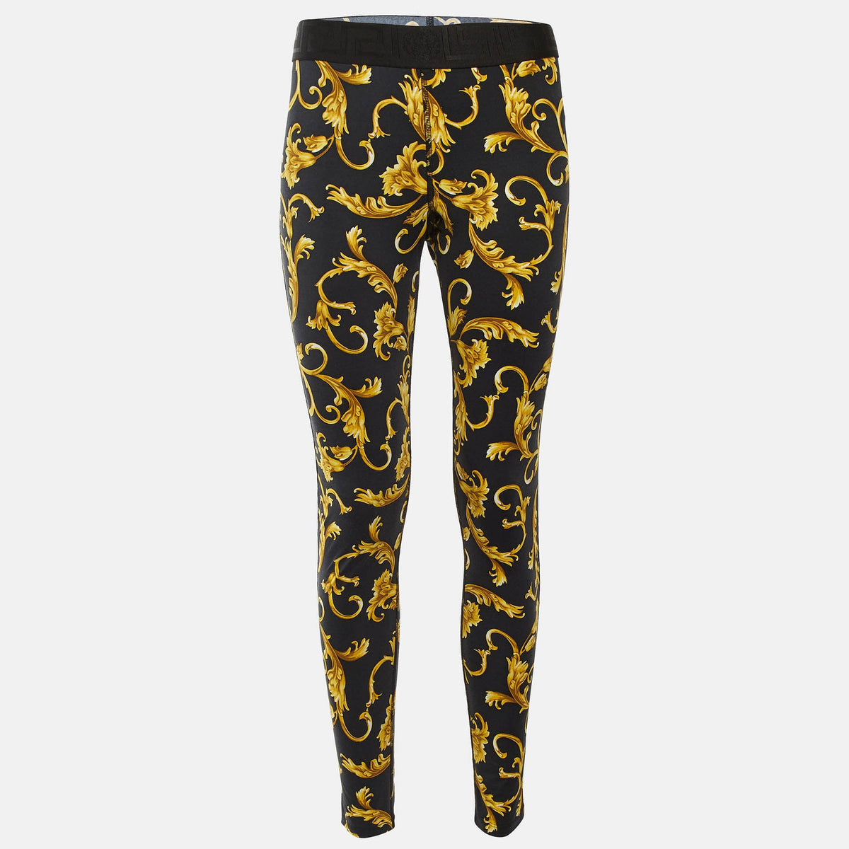 Versace Underwear Black Baroque Print Jersey Leggings
