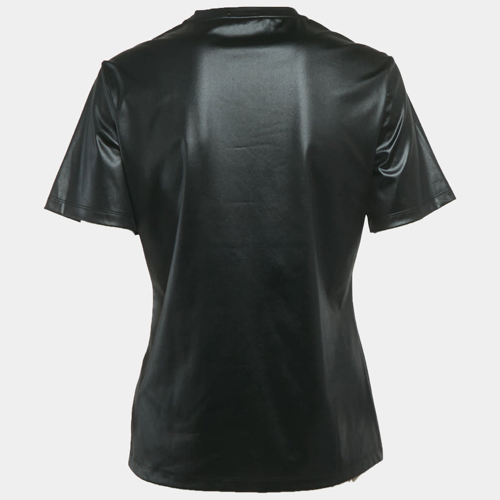 Gianni Versace Black Graphic Logo Detail Jersey T-Shirt