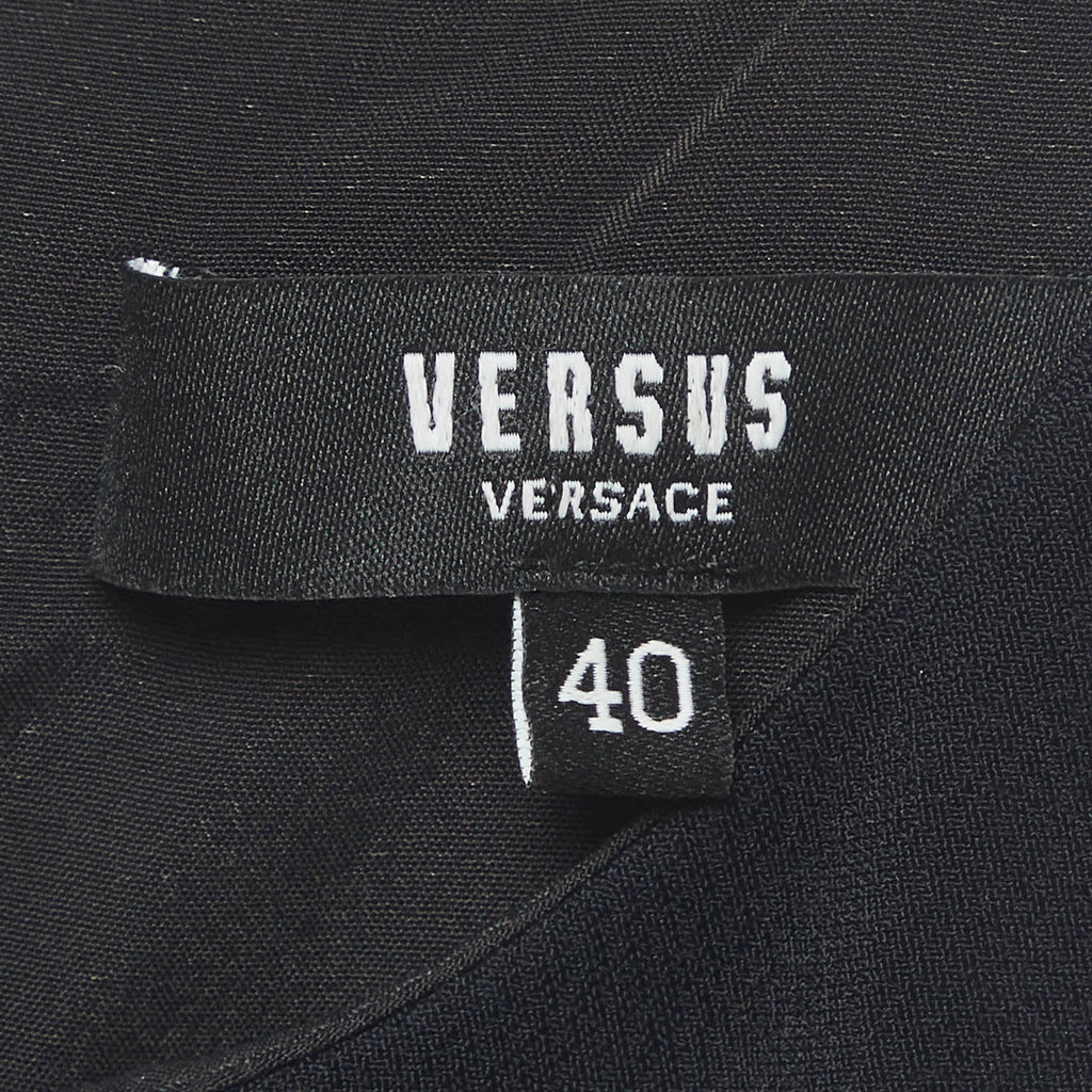 Versus Versace Black Crepe Sleeveless Fitted Dress