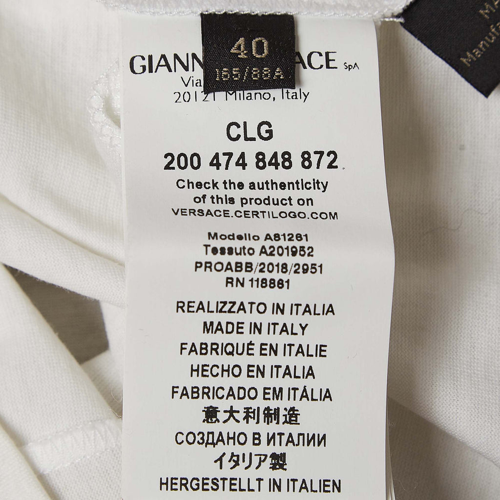 Versace White Logo Print Cotton T-Shirt