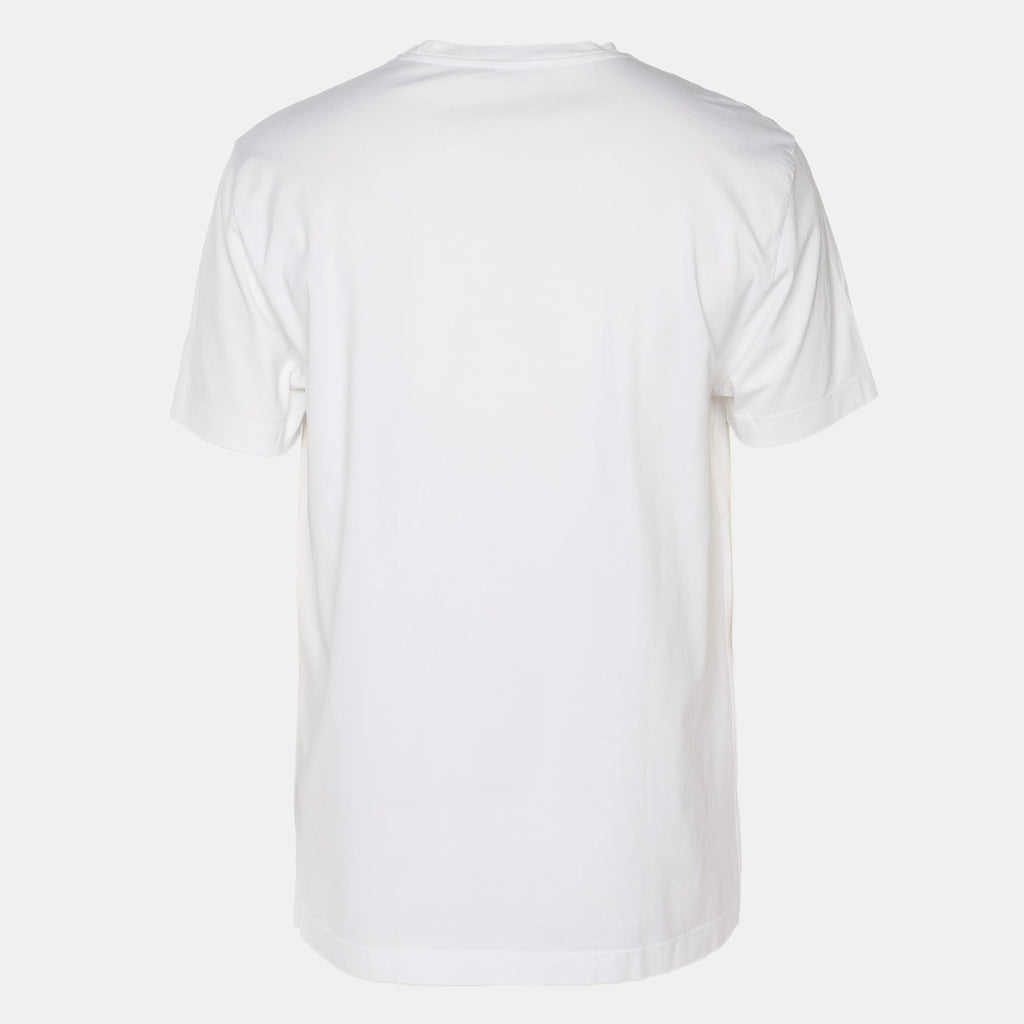 Versace White Logo Embroidered Jersey T-Shirt