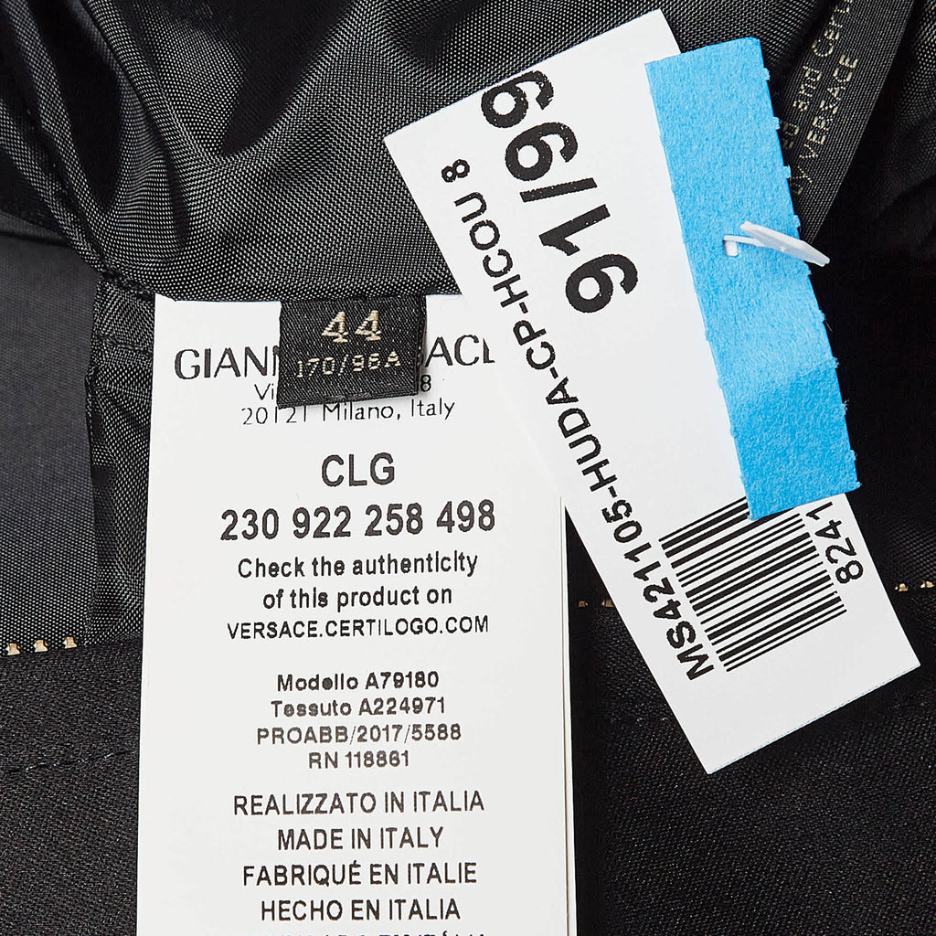 Versace Black Medusa Embroidered Satin Bomber Jacket