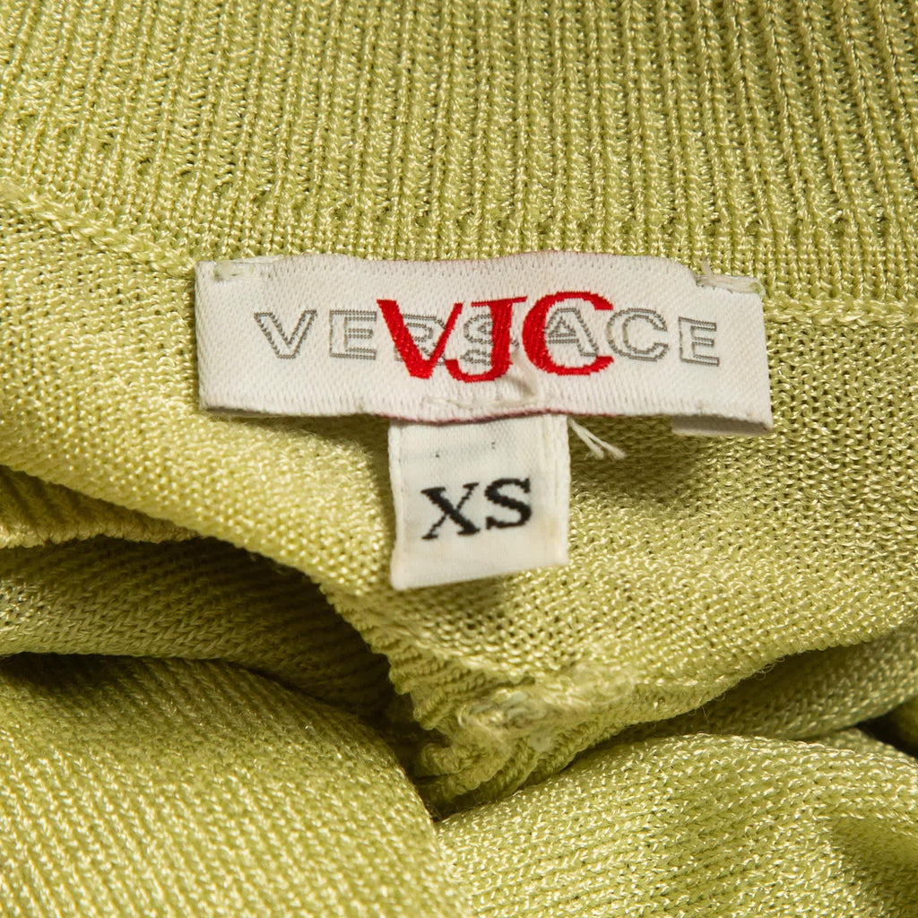 Versace Jeans Couture Lime Green Knit Back Open Sweatshirt