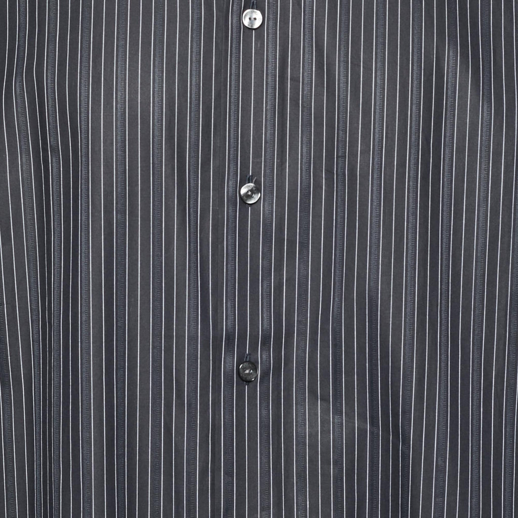 Versace Collection Black Pin Stripe Cotton Business Fit Shirt