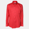 Versace Collection Red Cotton Button Front Shirt