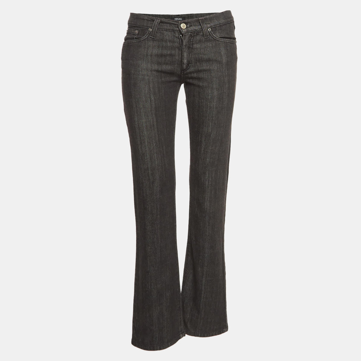 Versace Jeans Couture Black Embroidered Denim Jeans M Waist