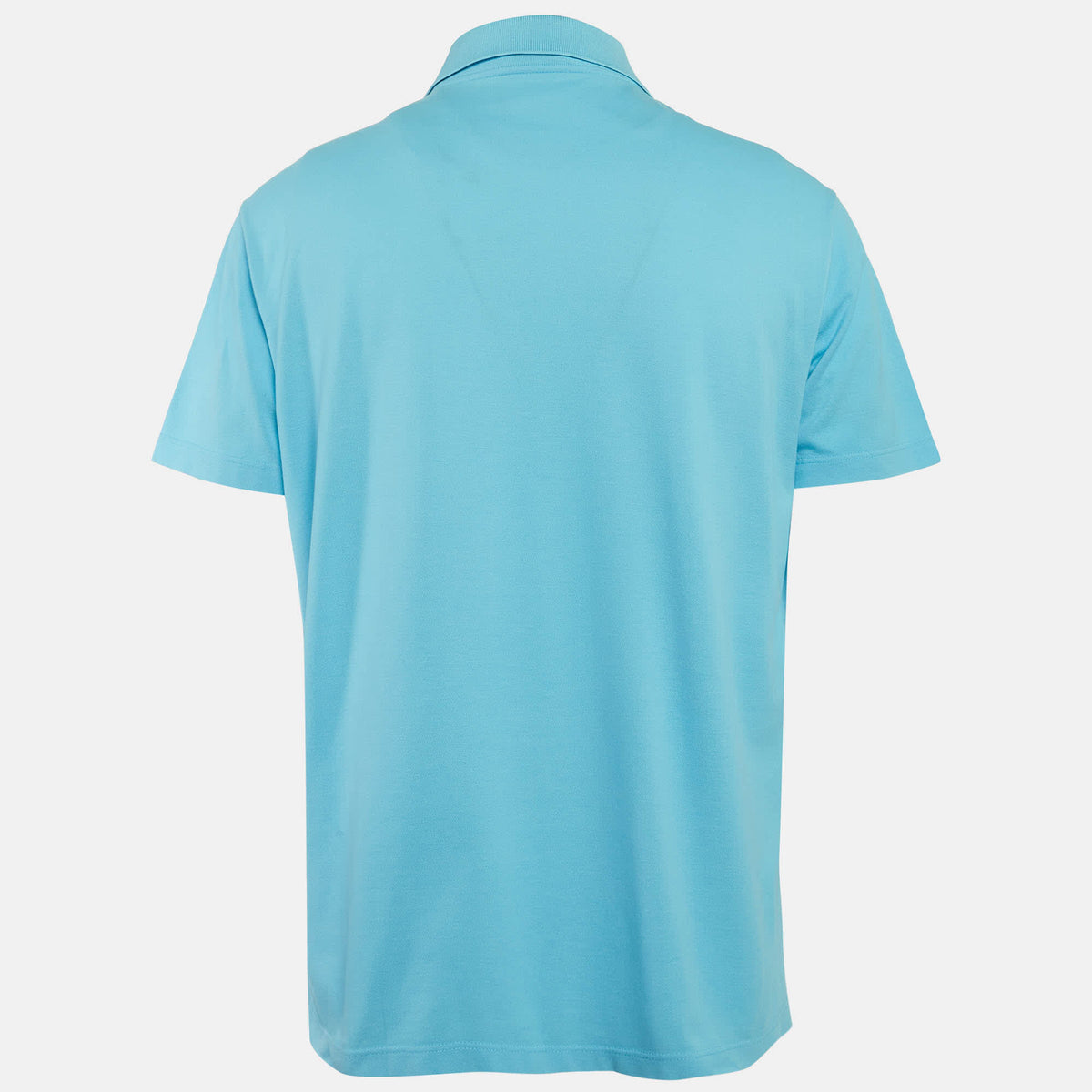 Versace Blue Medusa Embroidered Pique Polo T-Shirt