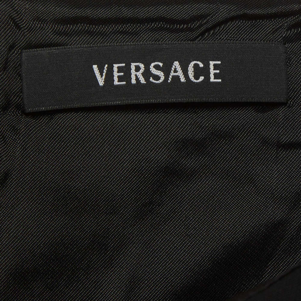 Versace Black Silk Blend Ribbed Paneled Mini Skirt
