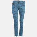 Versace Jeans Couture Blue Logo Print Denim Skinny Jeans M/waist