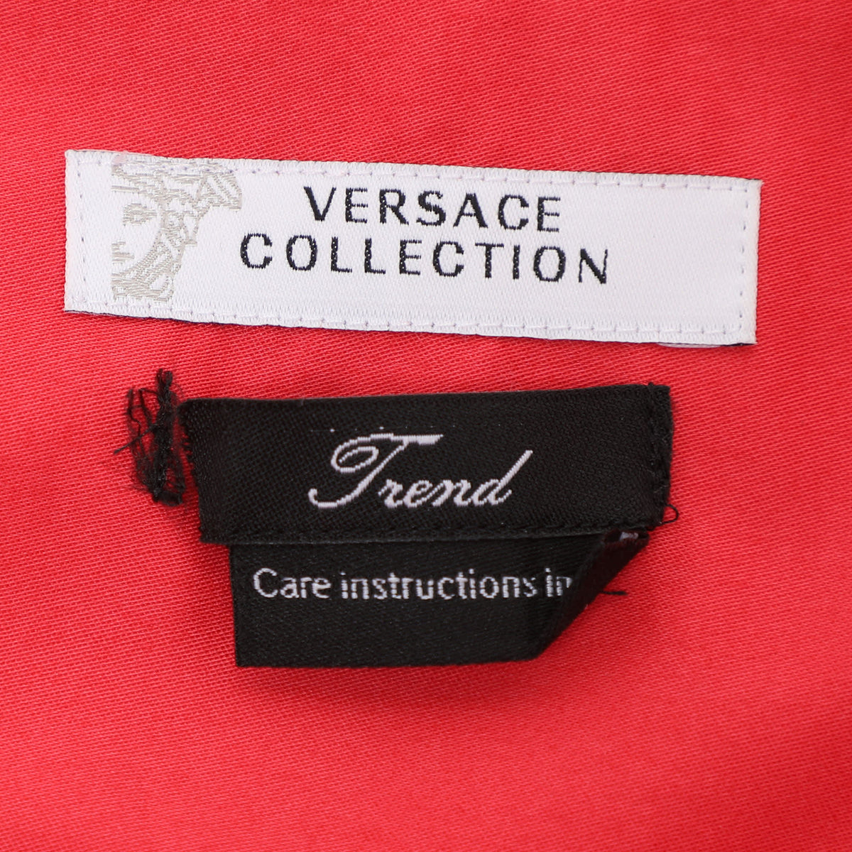 Versace Collection Red Cotton Button Front Shirt