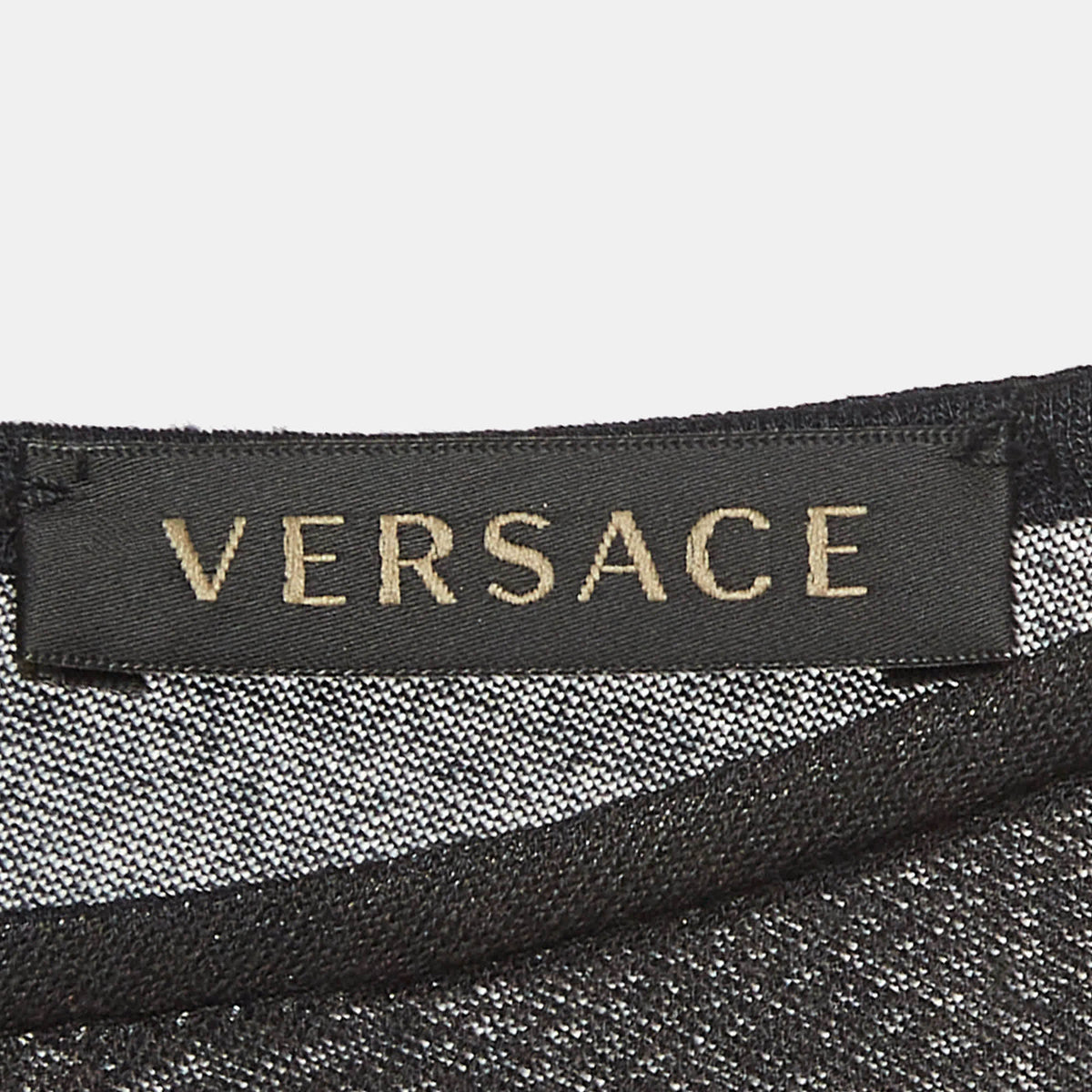 Versace Black Printed Jersey Loose Fit Tank Top