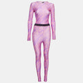 Versace Jeans Couture Purple Printed Jersey Set