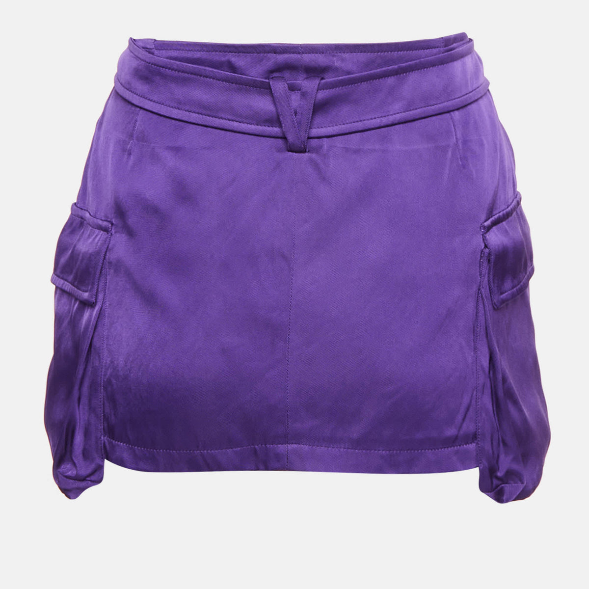 Versace Purple Viscose Medusa Head-Motif Miniskirt S/ Waist