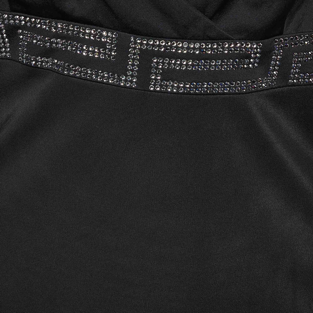 Versace Black Jersey Crystal Greca Embellished Tank Top